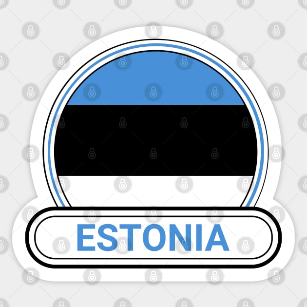 Estonia Country Badge - Estonia Flag Sticker by Yesteeyear